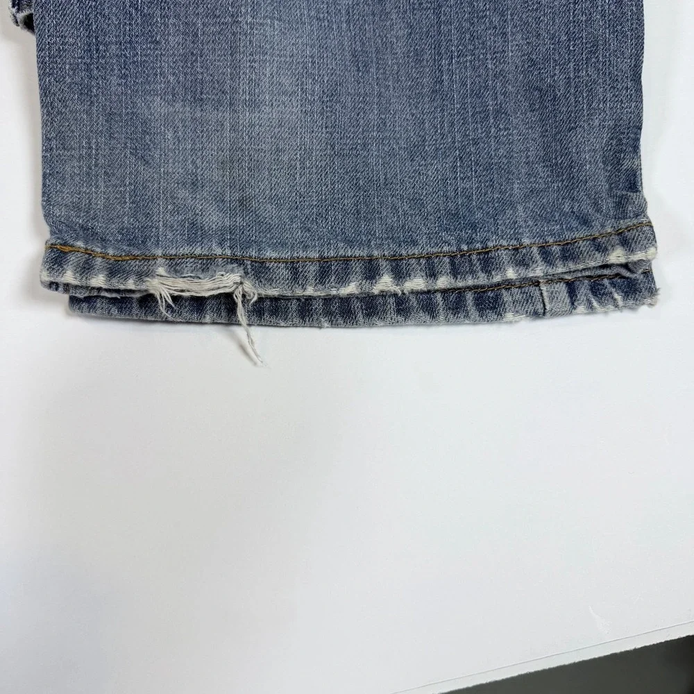 Levi's 505 Mens 38x30 Blue Denim Faded Distressed‎ Low Waist Grunge Relaxed Fit